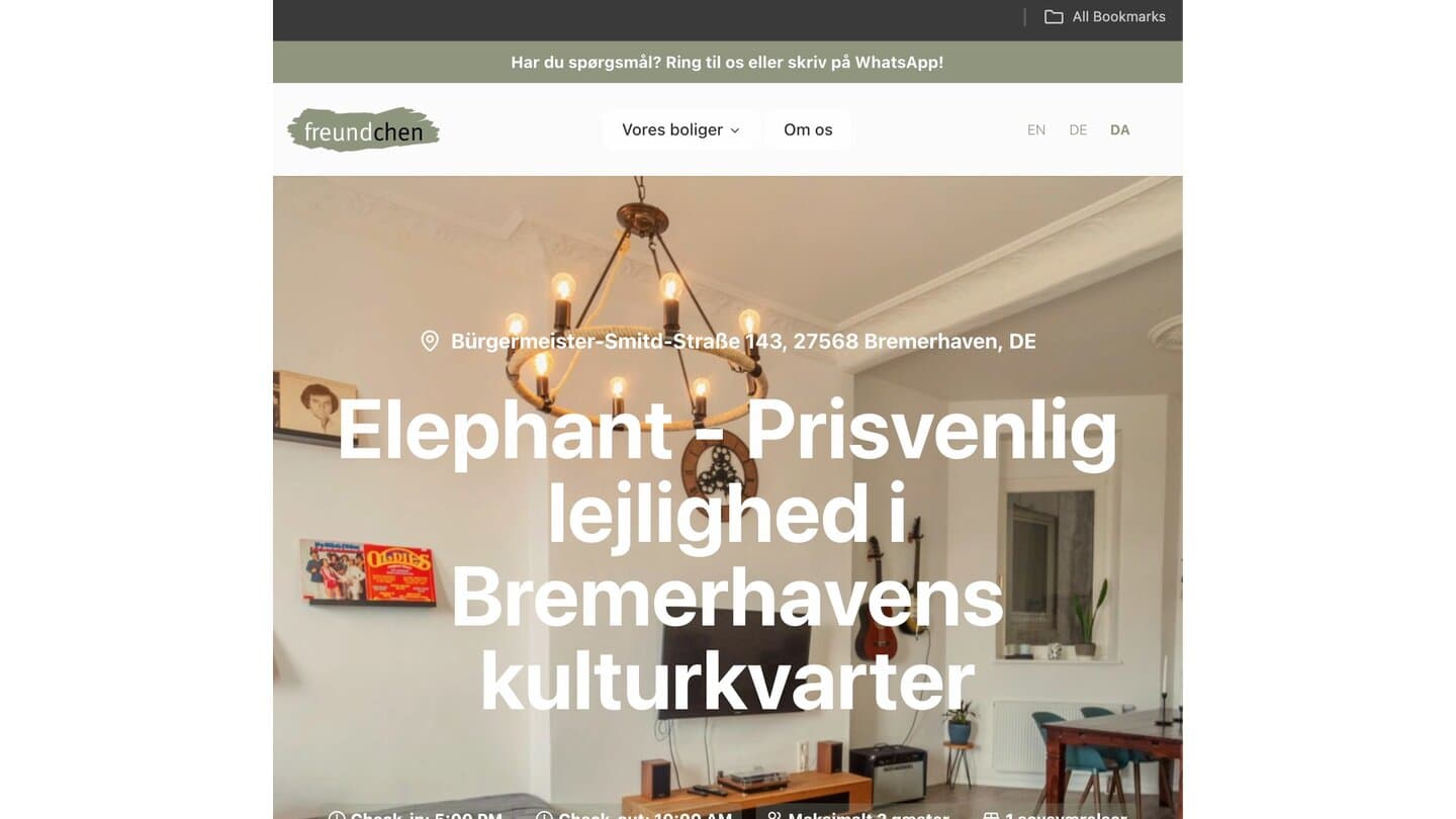 Lokalisiertes Wohnungs-Listing auf Dänisch