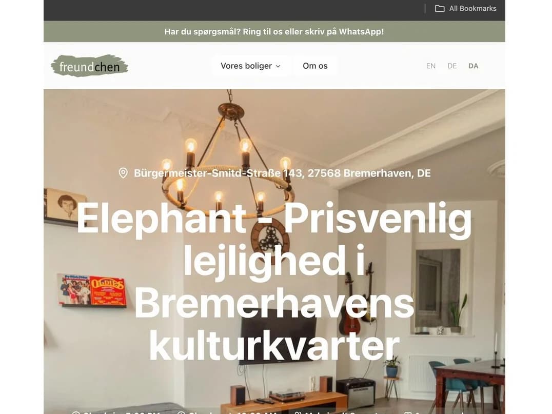 Lokalisiertes Wohnungs-Listing auf Dänisch