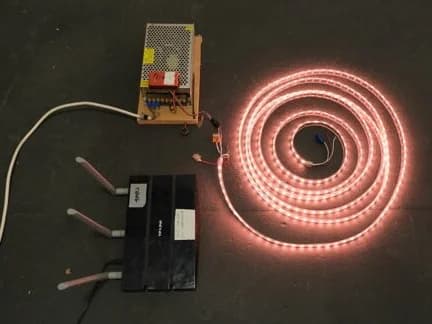 Coiled WS2812B-Streifen mit angeschlossenem ESP8266